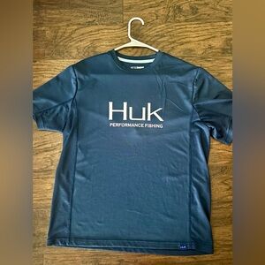 Huk Men's Short Sleeve Performance Shirt - Navy with White Logo